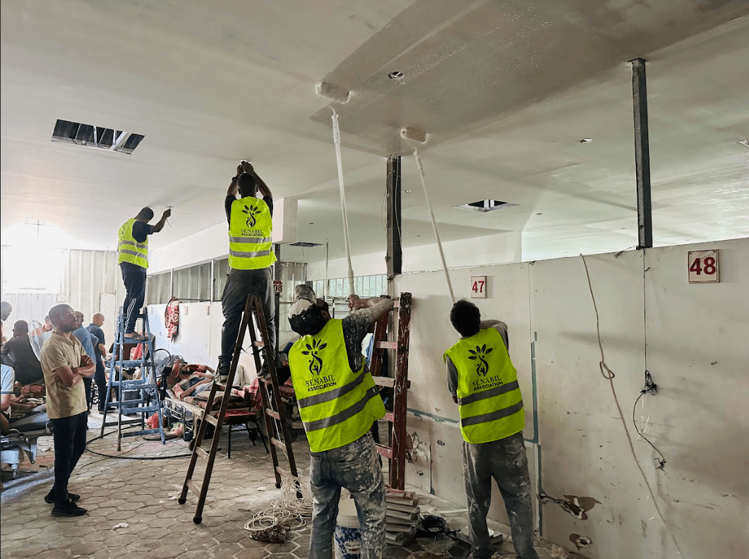 تجهيز وترميم بركس مبيت قسم الرجال – مستشفى شهداء الأقصى