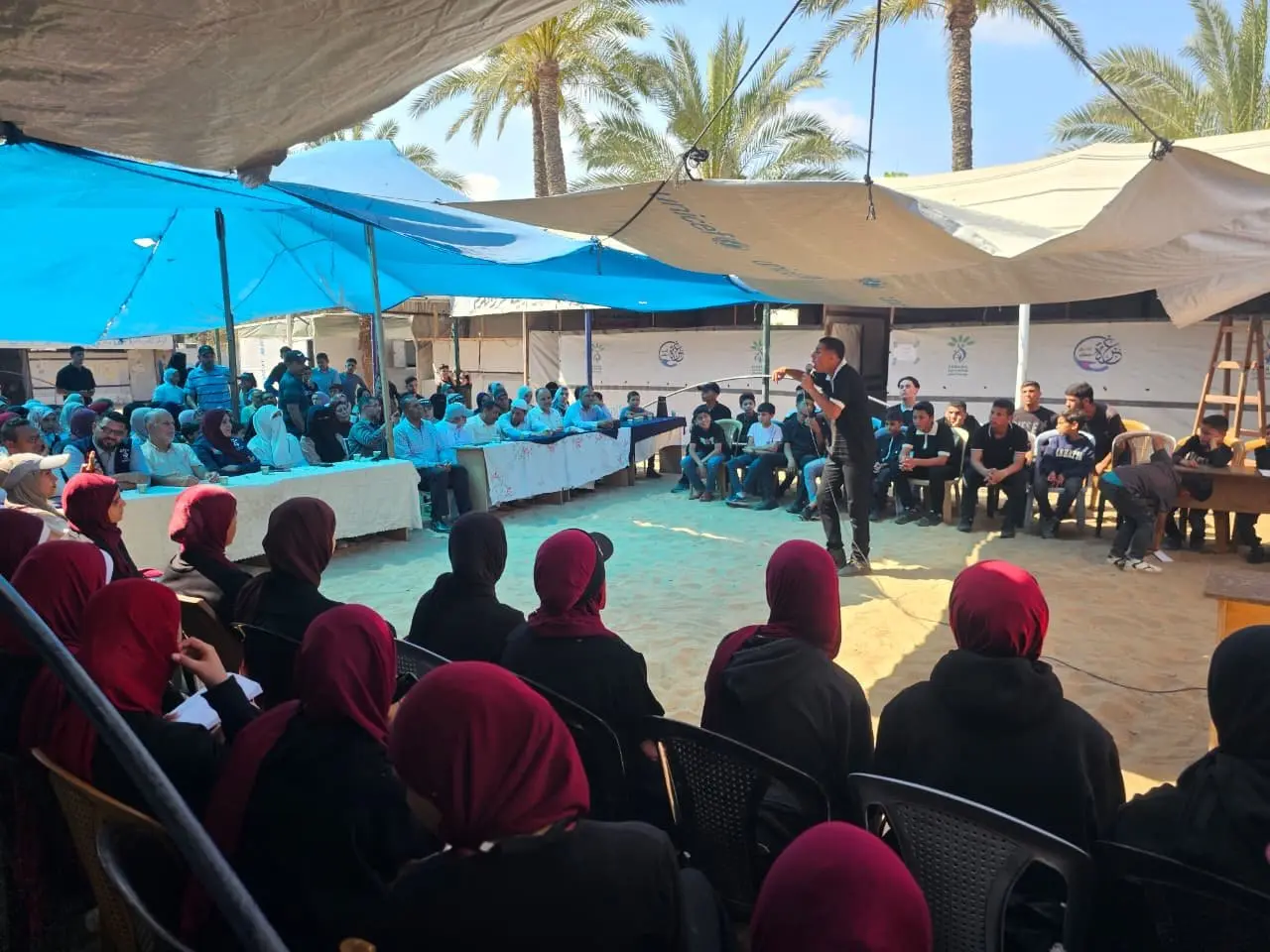 Opening of the English Language Exhibition at Senabil Khan Younis School