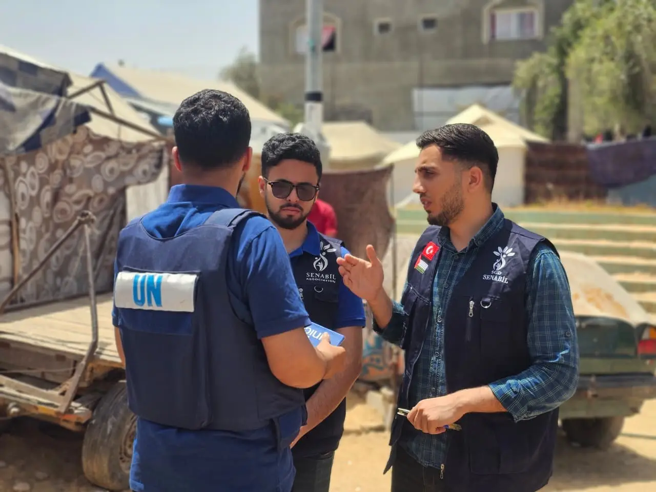 UN Delegation and Senabil Team Visit “Yellow Line” Camps in Al-Maghazi to Assess Humanitarian Needs
