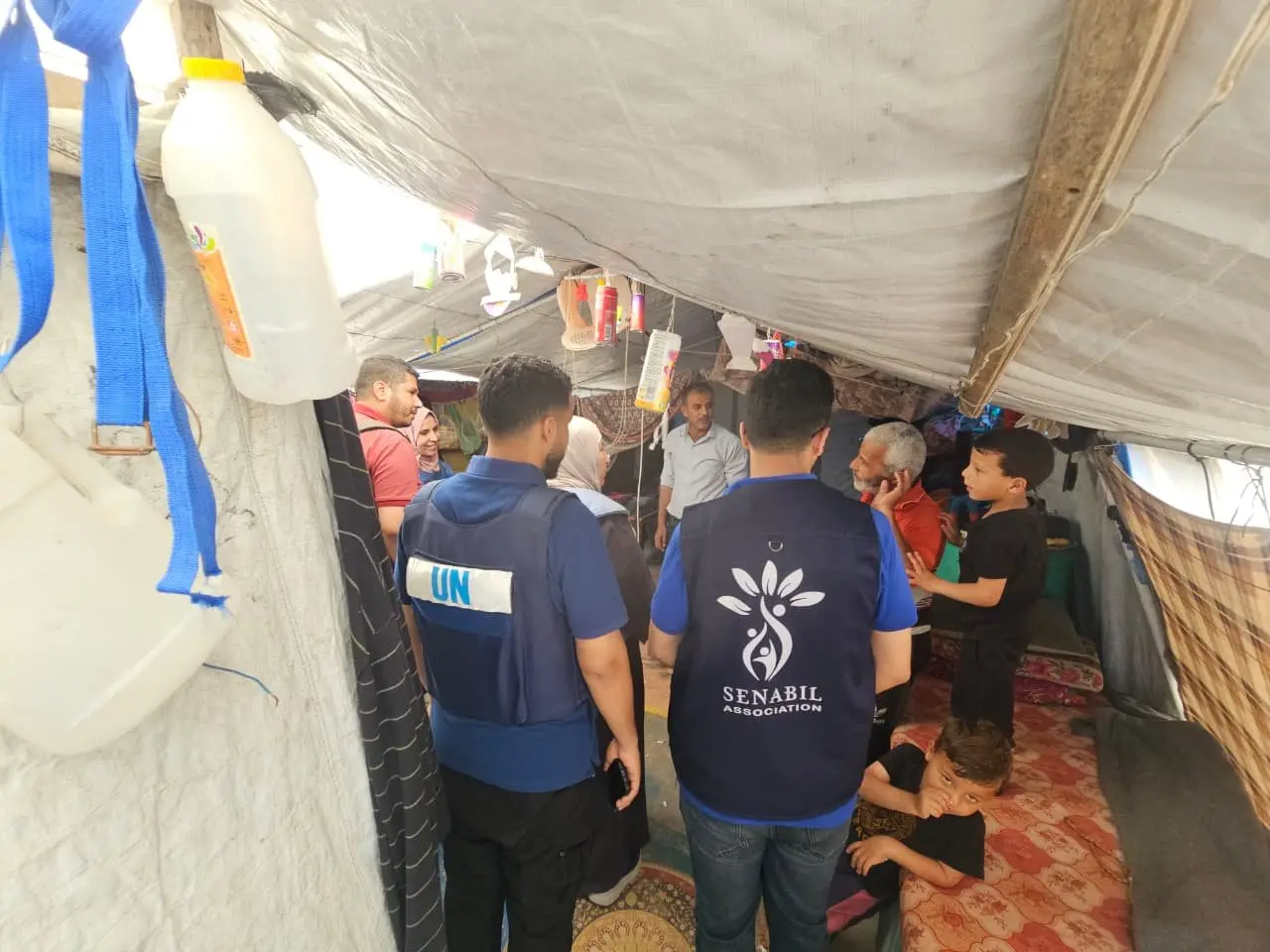 UN Delegation and Senabil Team Visit “Yellow Line” Camps in Al-Maghazi to Assess Humanitarian Needs