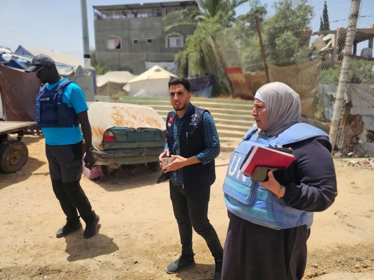 UN Delegation and Senabil Team Visit “Yellow Line” Camps in Al-Maghazi to Assess Humanitarian Needs