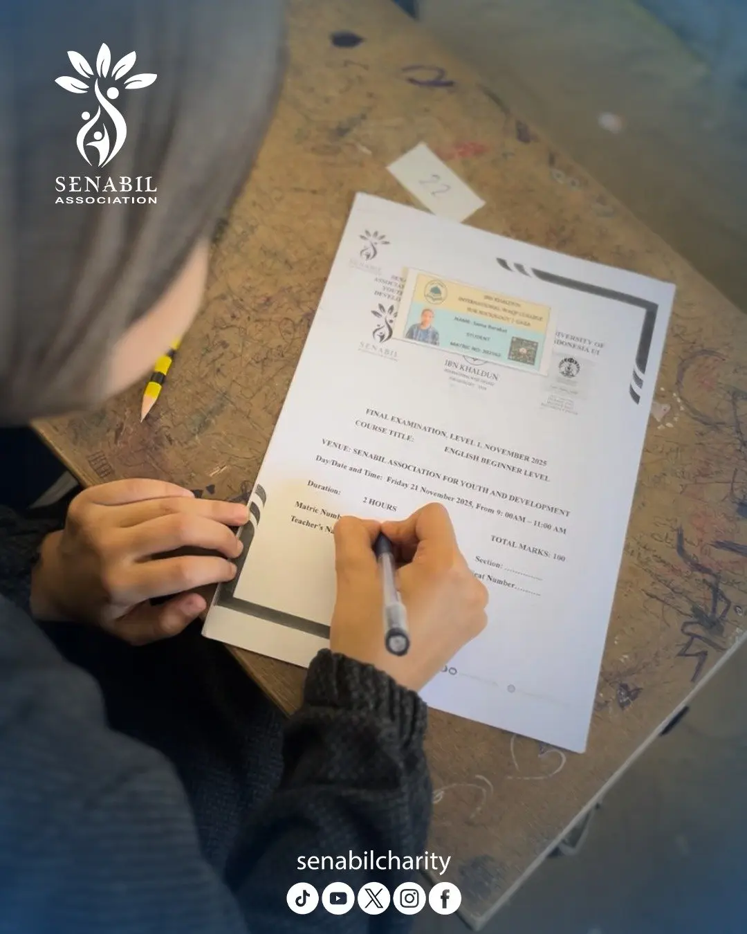Final Exam of English Level One Held Through Partnership Between Senabil Foundation, Ibn Khaldoun College, and the Indonesian University